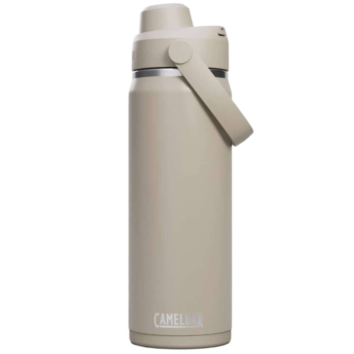 Camelbak Thrive Chug Insulated Bottle - 20oz / 600ml in beige color with handle, ideal for UAE heat.