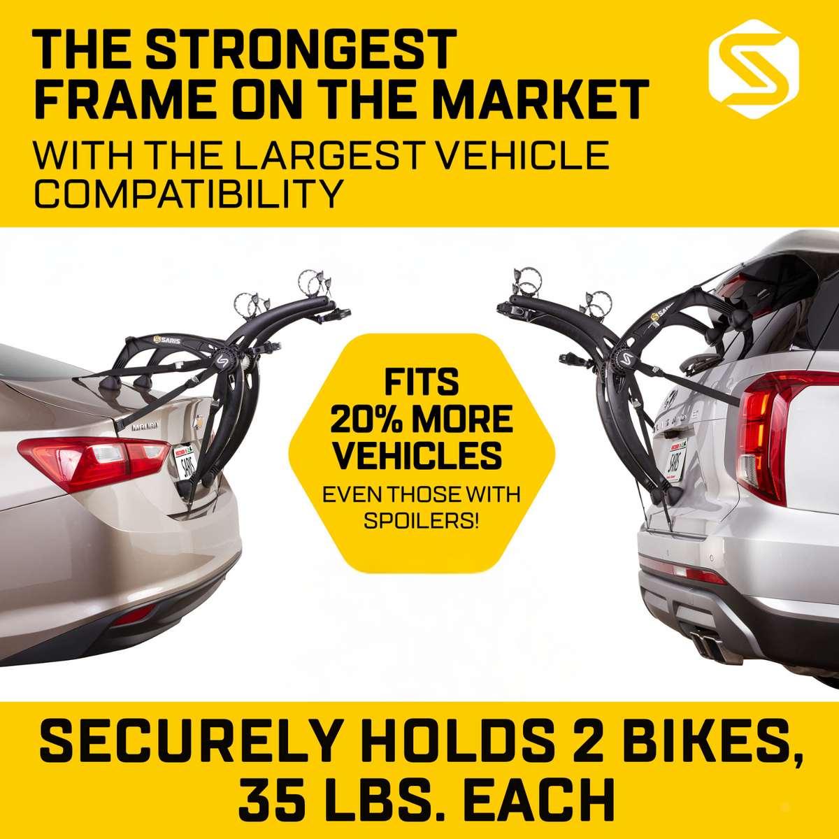 Saris Bones EX 2-Bike Trunk Rack - Shop  Bike Cargo Racks at  Trekaline