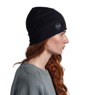 Buff Merino Lightweight Beanie Solid Black Thermal Cap
