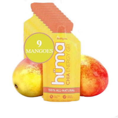Huma Chia Energy Gel - Mangoes 42g with real fruit, natural ingredients