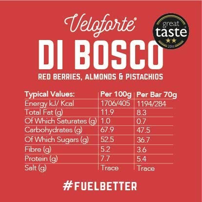 Veloforte Di Bosco Natural Energy Bar nutritional facts