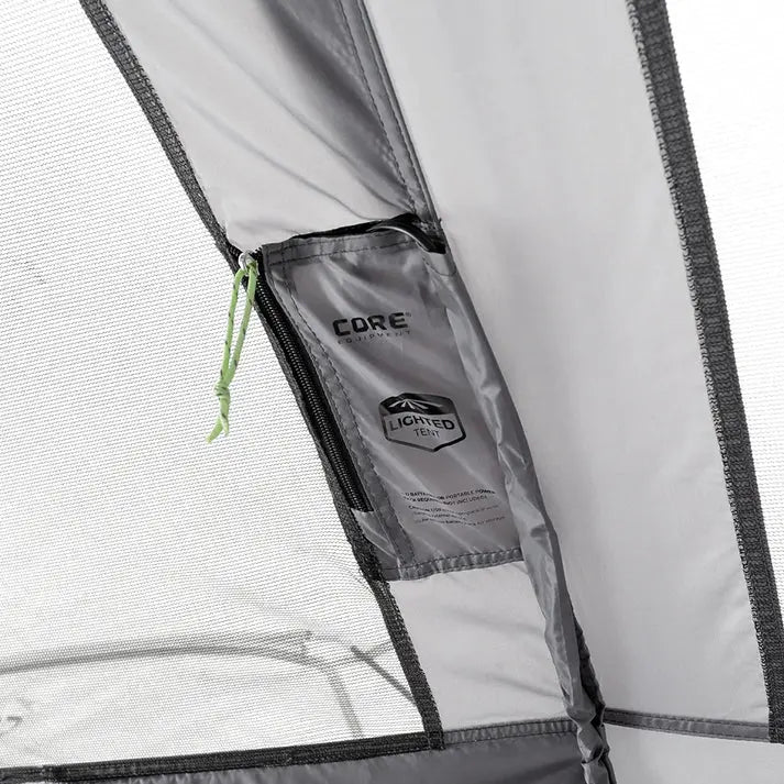 Core Equipment 9 person lighted instant cabin tent mesh ceiling and vents