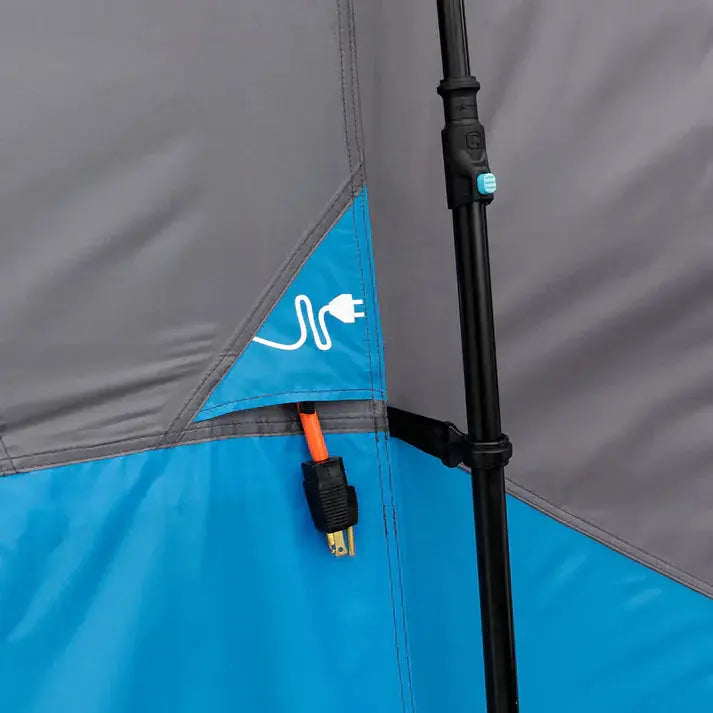 Core Equipment 9 person lighted instant cabin tent zipper and fabric detail