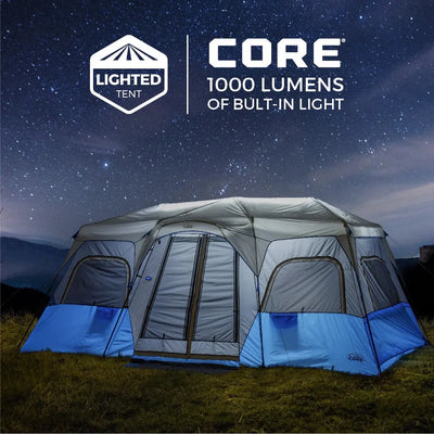 Core Equipment 12 Person Lighted Instant Cabin Tent 18’ x 10’