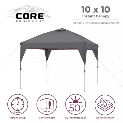 Core Equipment Instant Canopy 10ft x 10ft Dark Grey - Shop  Shade Shelters at  Trekaline