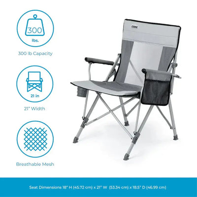 Core Equipment Hard Arm Chair Mesh - Shop  Camp Chairs at  Trekaline