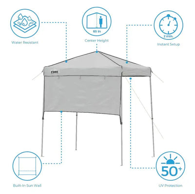 Core Equipment Gazebo Instant Canopy with Half Sun Wall - 6' x 4' - Shop  Shade Shelters at  Trekaline