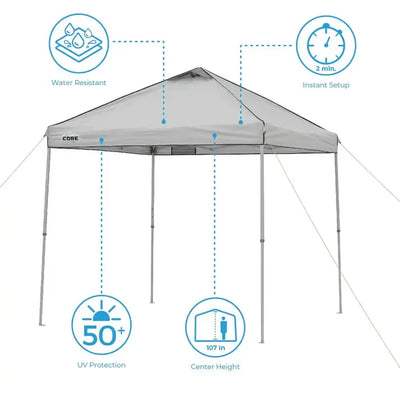 Core Equipment Gazebo Instant Canopy - 8' x 8' - UPF 50+