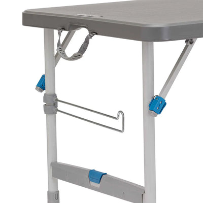 Core Equipment 4 Foot Tailgating Table — FlexRail with cup holders, hooks, and trash-bag holder.