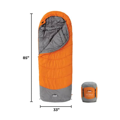 Core Equipment 20 Degree Hybrid Sleeping Bag - Orange/Grey - Shop  Camping Sleeping Bags at  Trekaline