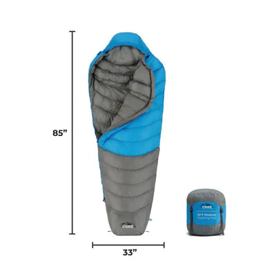 Core Equipment 30 Degree Mummy Sleeping Bag Camping