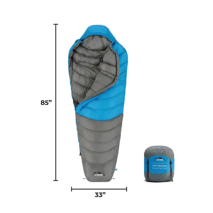 Core Equipment 10 Degree Mummy Sleeping Bag - Shop  Camping Sleeping Bags at  Trekaline