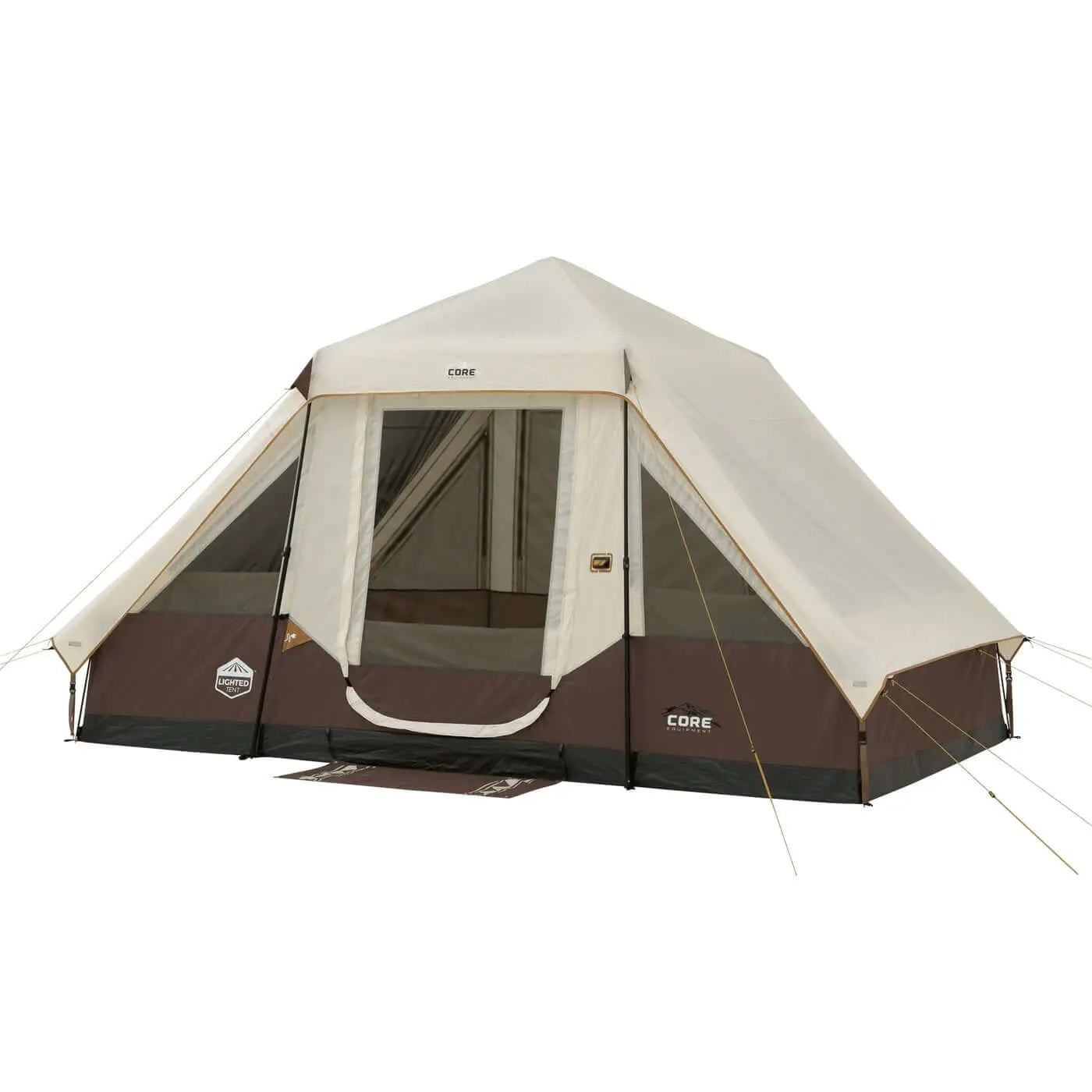 6 Person Lighted Instant Pyramid Tent - 12' x 7' with built-in lighting and spacious design for comfortable camping.