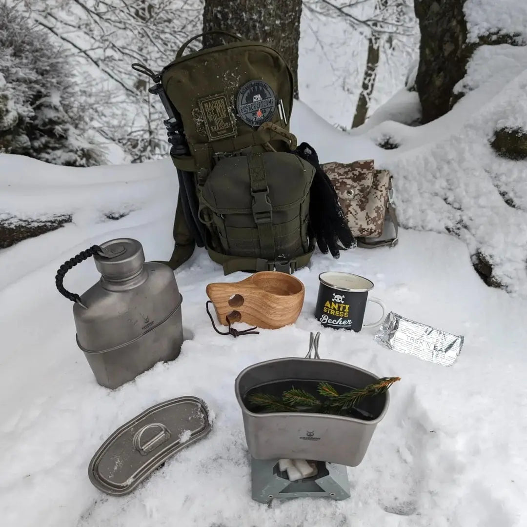 SilverAnt Titanium Canteen Military Mess Kit 1L - Shop  Flasks at  Trekaline