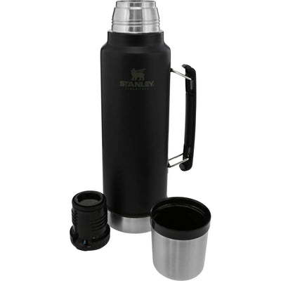 Stanley Classic Legendary Bottle Vacuum Flask 34 oz open with cap and cup shown