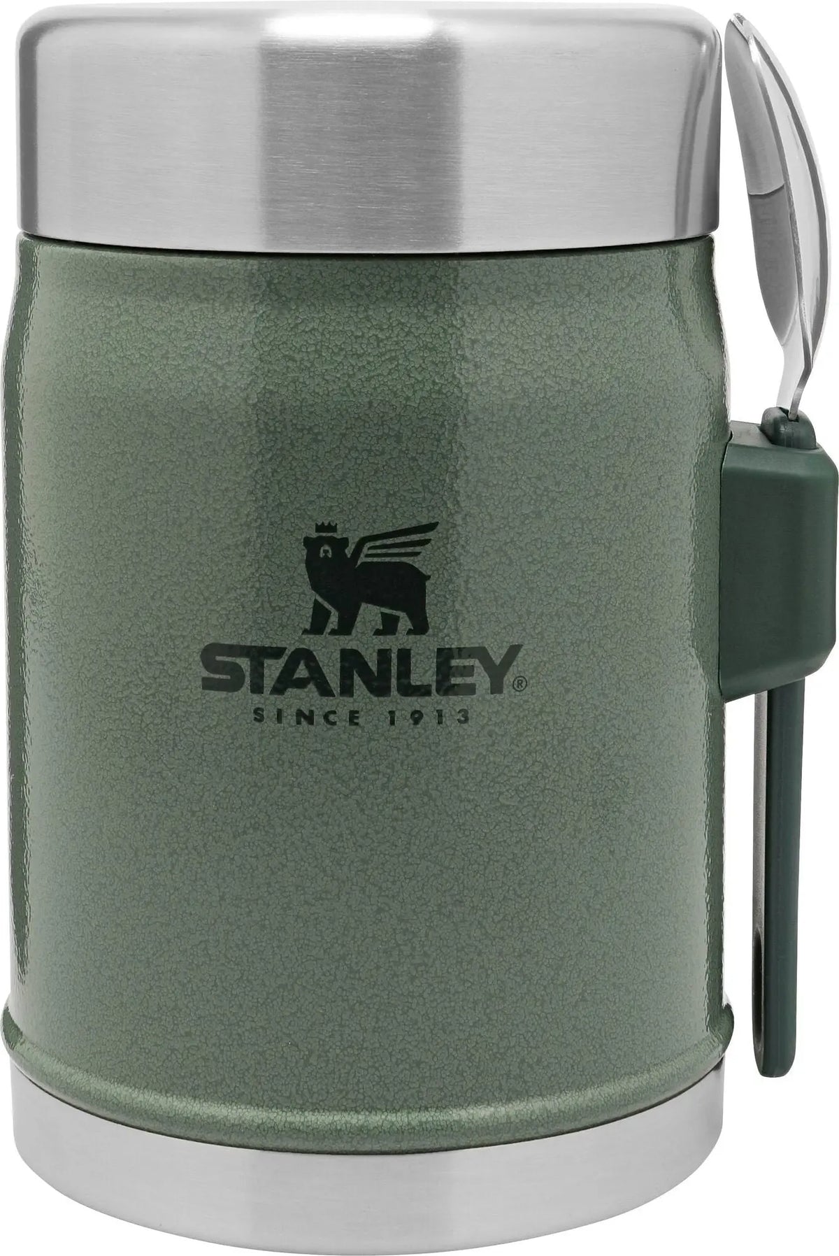 Stanley Classic Legendary Food Jar with Spork Insulated - 0.4L in green, featuring durable stainless steel design