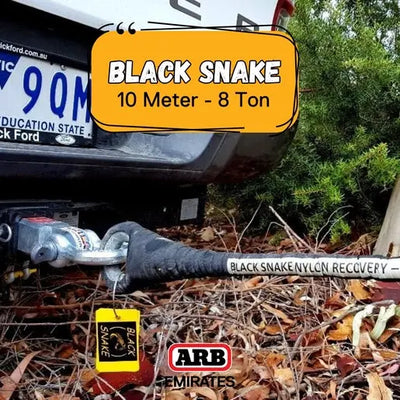 ARB Black Snake Snatch Strap 8T 10m - Shop  Recovery Straps at  Trekaline