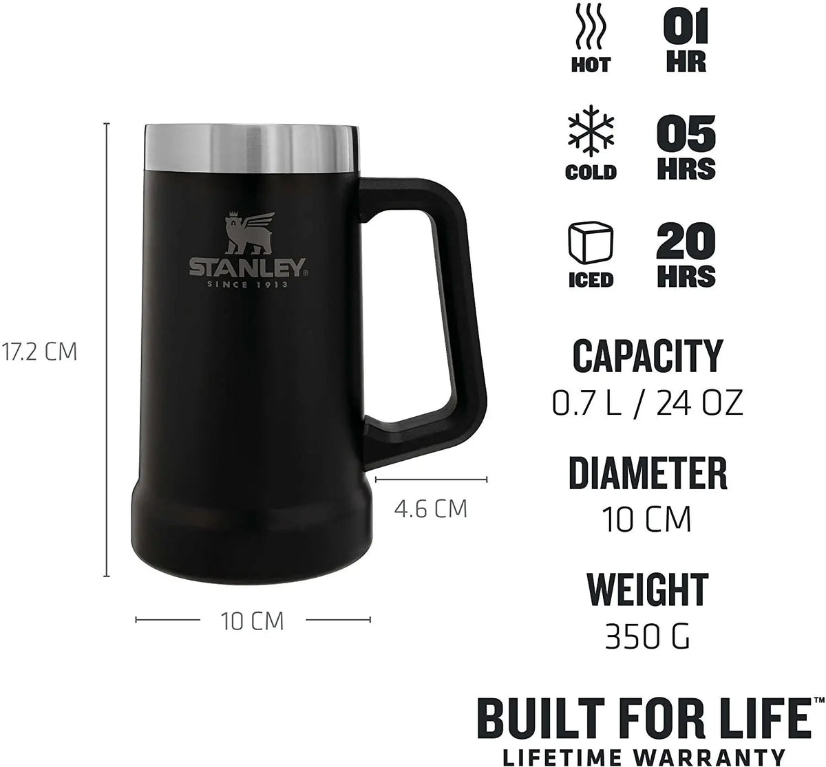 Stanley Adventure Big Grip Beer Stein 24 oz - Shop  Camping Mugs at  Trekaline