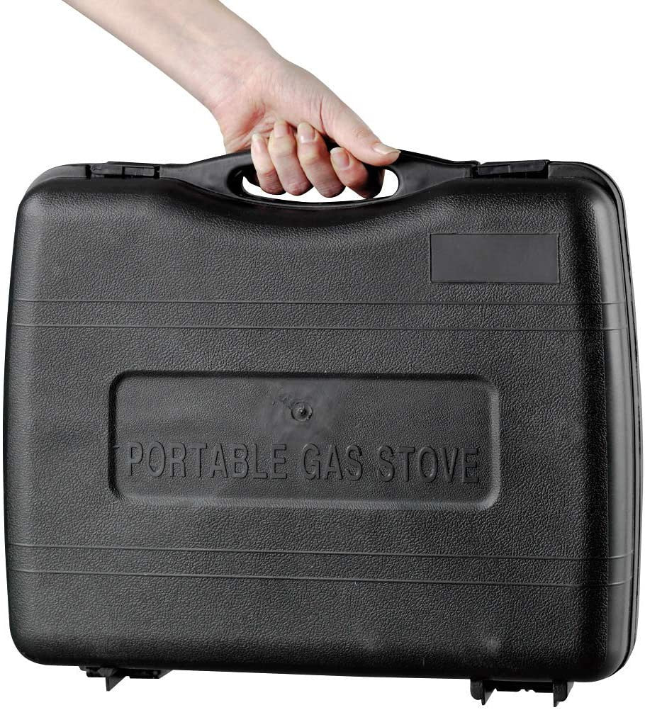Campingaz Bistro 2 portable camp stove carrying case in hand