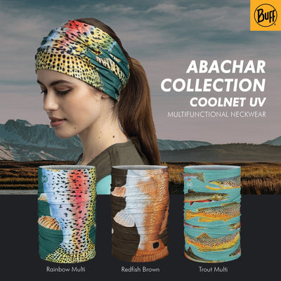 Buff CoolNet UV Neckwear Amadeo Bachar - Abachar Trout Multi - Shop Neck Gaiters at Trekaline