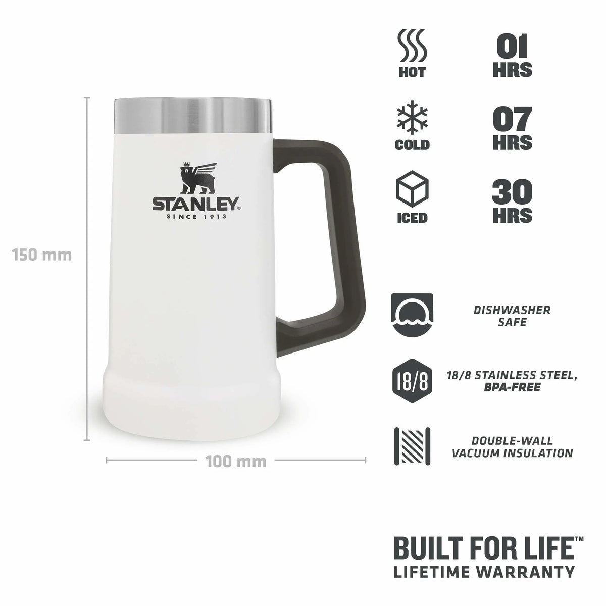 Stanley Adventure Big Grip Beer Stein 24 oz - Shop  Camping Mugs at  Trekaline