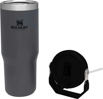 Stanley Classic IceFlow Flip Straw Tumbler with detachable lid and flip straw, 30 oz capacity, durable and insulated.