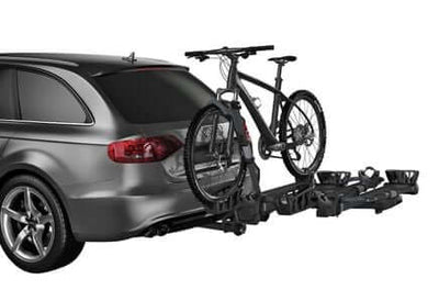 Thule T2 Pro XT Add-On attached to car with bike, enhancing bike transport capacity for 2" receivers.