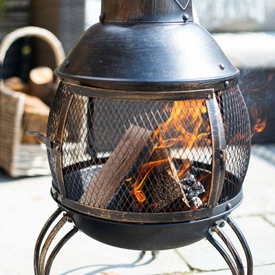 La Hacienda Leon Steel Mesh Chimenea Large