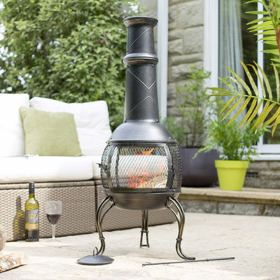 La Hacienda Leon Steel Mesh Chimenea Large