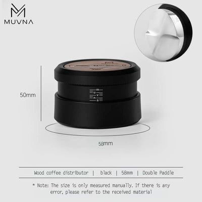 Muvna Solid Wood Gravity Tamper 58mm Black