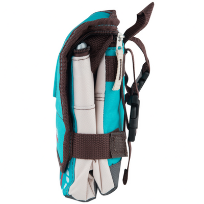 Side view of Campingaz Ethnic MiniMaxi 4L Soft Cooler Bag, compact and folded for easy portability.