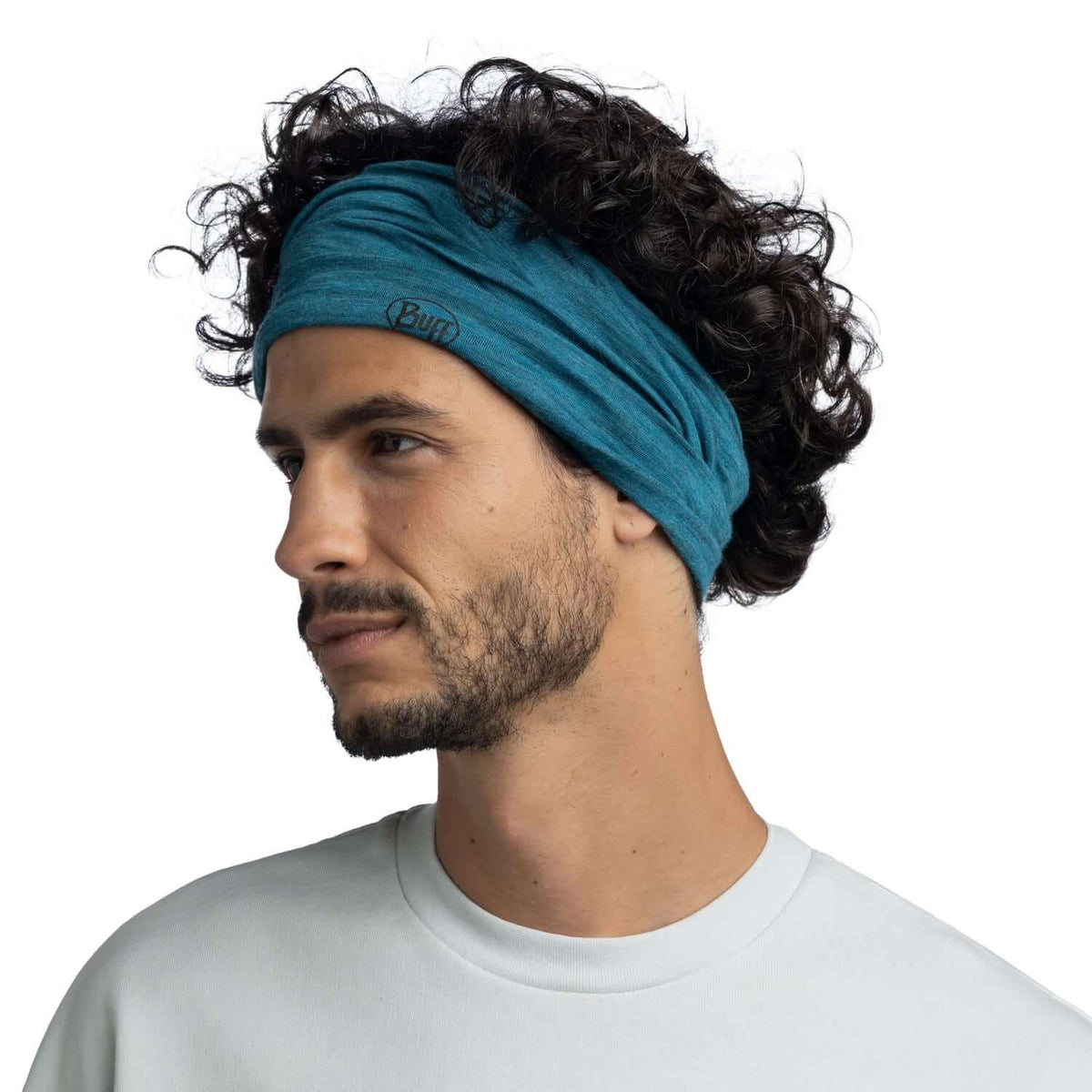 Buff Merino Lightweight Neckwear Solid Teal Scarf