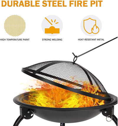 Procamp Folding Round Outdoor Fire Pit - Shop  Grill and Fire Pit Accessories at  Trekaline