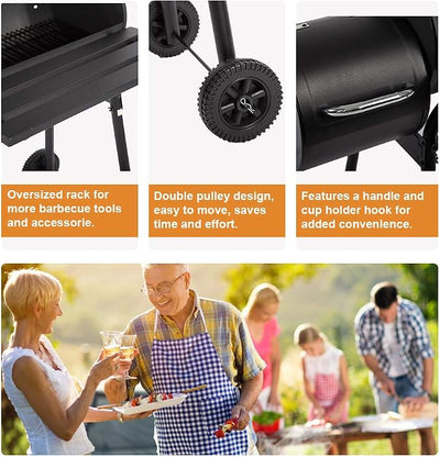 Procamp Round Barrel Double BBQ Grill - Shop  Charcoal Grills at  Trekaline