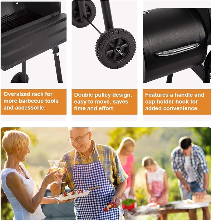 Procamp Round Barrel Double BBQ Grill - Shop  Charcoal Grills at  Trekaline