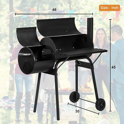 Procamp Round Barrel Double BBQ Grill - Shop  Charcoal Grills at  Trekaline