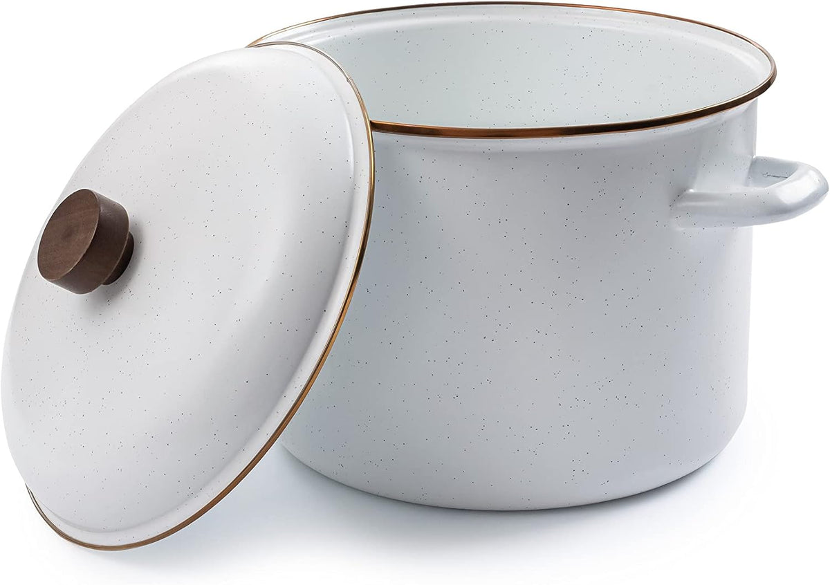 Barebones Enamel Eggshell Stock Pot 7.5L - Shop  Cook Pots at  Trekaline