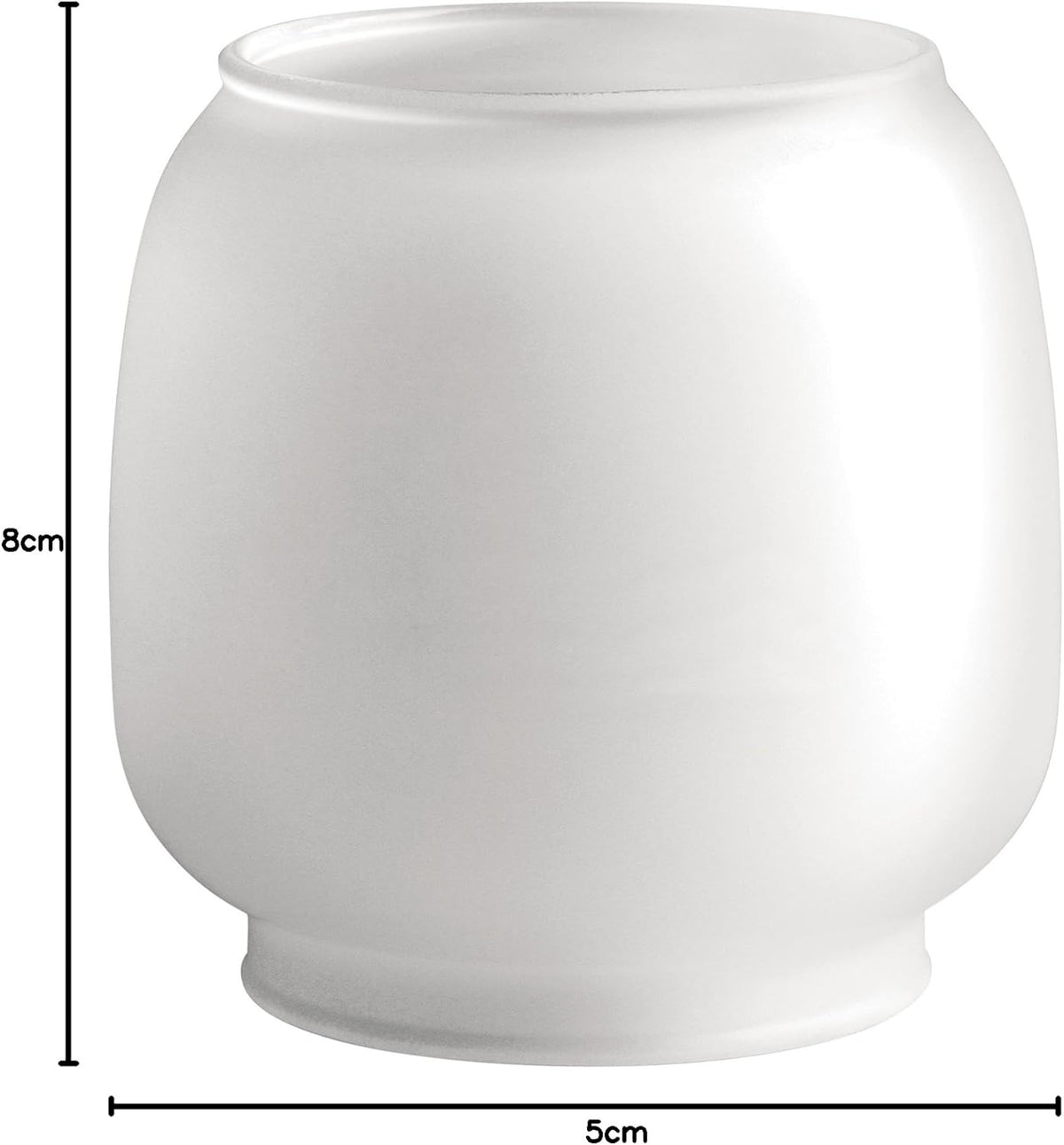 Campingaz Globe M Plus replacement glass for enhanced lamp illumination, dimensions 8cm height and 5cm width, essential camping accessory.