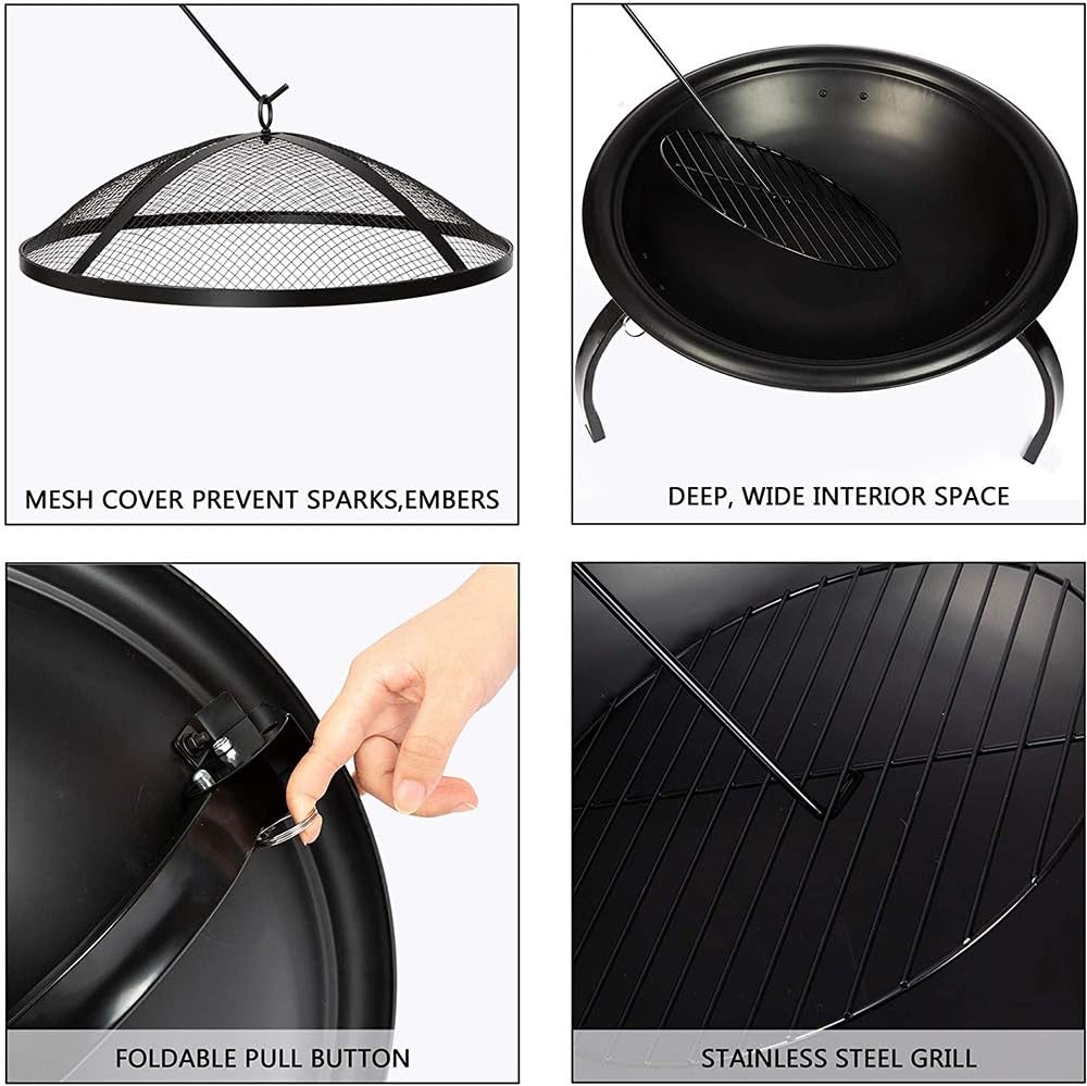 Procamp Folding Round Outdoor Fire Pit - Shop  Grill and Fire Pit Accessories at  Trekaline