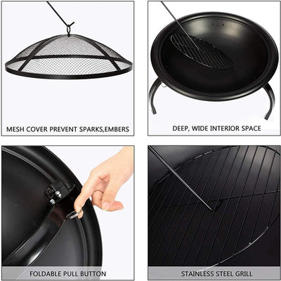 Procamp Folding Round Outdoor Fire Pit - Shop  Grill and Fire Pit Accessories at  Trekaline