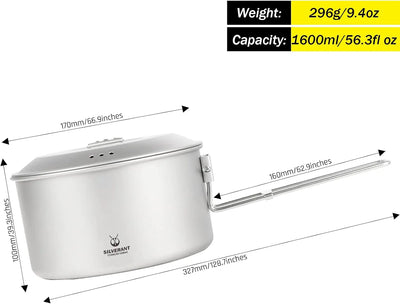 SilverAnt Titanium Camping Cookware Set 1.6L - Shop  Cooksets at  Trekaline