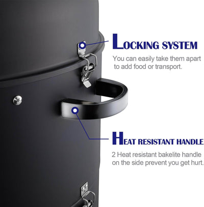 Controllable air dampers on the Realcook 20-Inch BBQ Vertical Steel Charcoal Smoker