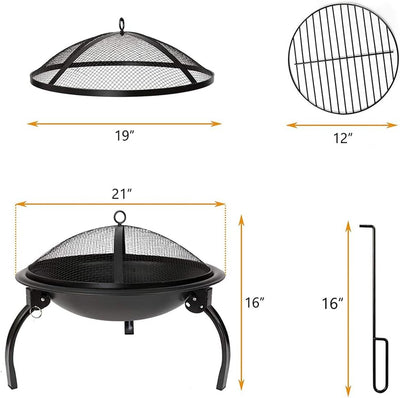 Procamp Folding Round Outdoor Fire Pit - Shop  Grill and Fire Pit Accessories at  Trekaline
