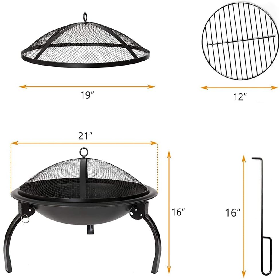 Procamp Folding Round Outdoor Fire Pit - Shop  Grill and Fire Pit Accessories at  Trekaline