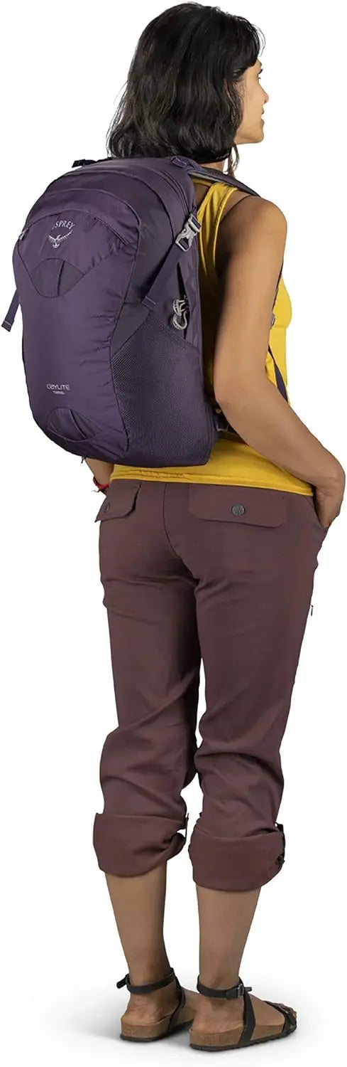 Daylite Travel 6L - Women backpack worn by a woman, ideal for traveling and on-the-go essentials.