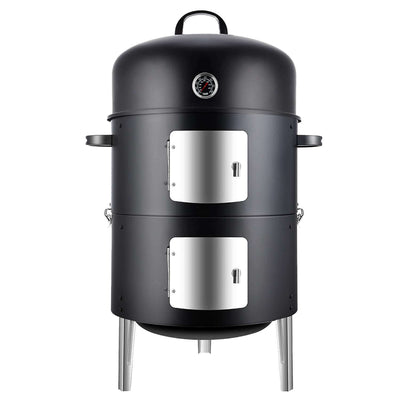 Realcook 17-Inch BBQ Vertical Steel Charcoal Smoker fully assembled