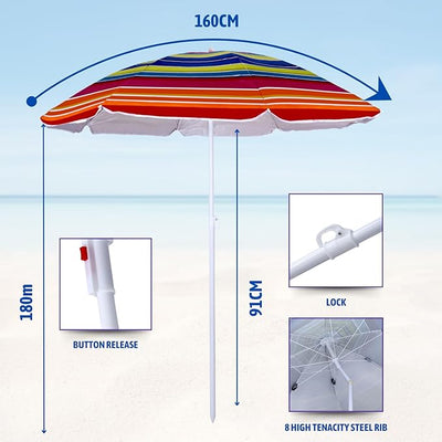 Procamp Portable Beach Umbrella 1.6m - Shop  Umbrellas at  Trekaline