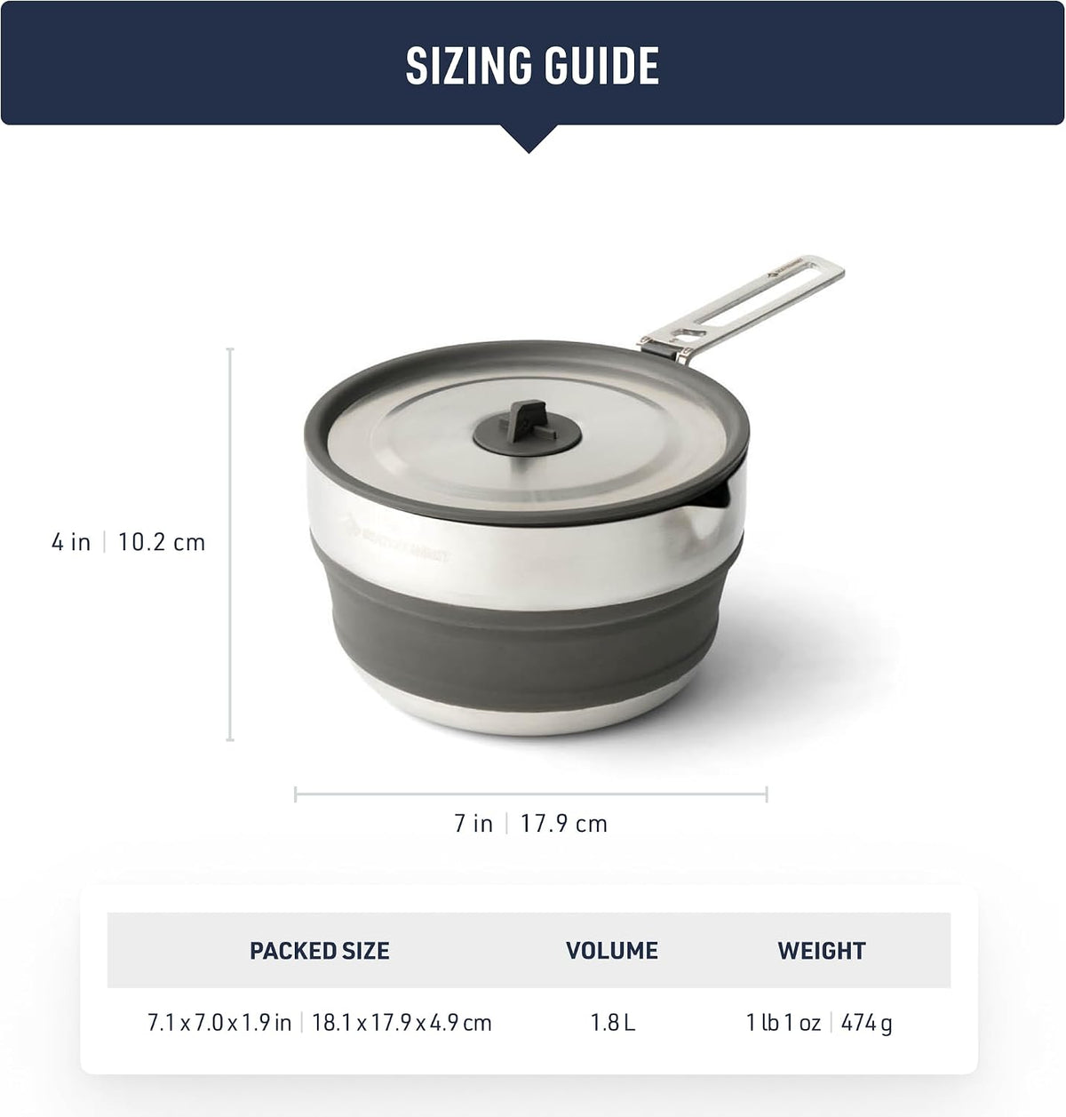 Sea to Summit Detour Stainless Steel Collapsible Pouring Pot 1.8L - Shop  Cook Pots at  Trekaline