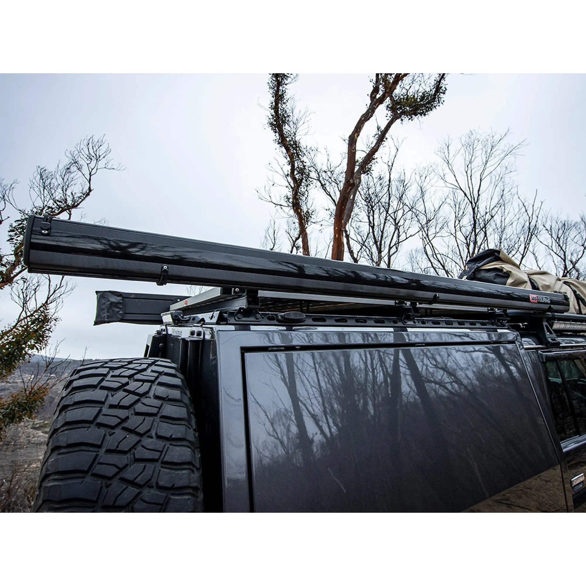 Aluminium Awning with LED Light Kit - 2m x 2.5m - Black