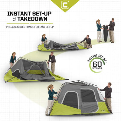 Core Equipment 6 Person Instant Cabin Tent 11' x 9'